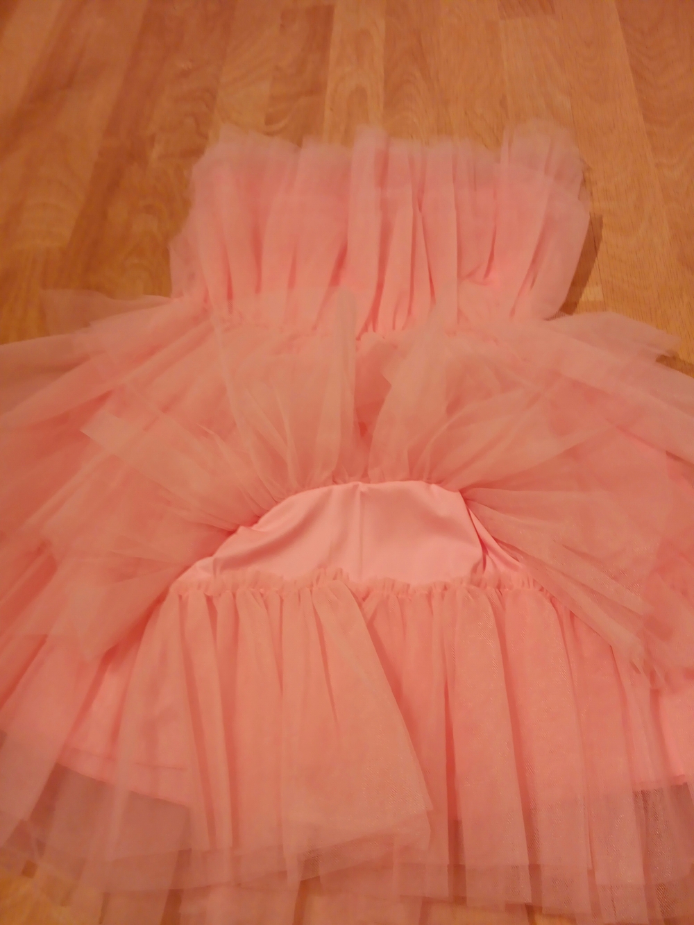 Hausen Pink Tulle Ruffle Mini Dress Size S - Picture 3 of 15